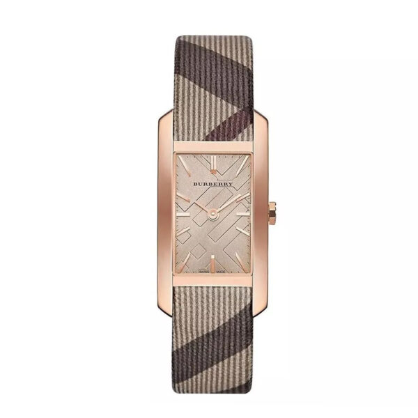 Burberry BU9408, women's watch with brown dial and leather strap