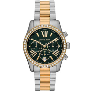 Michael Kors Mk7303, women's watch with green dial and stainless steel strap.