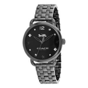 Coach 14502812, women's watch with black dial and stainless steel strap