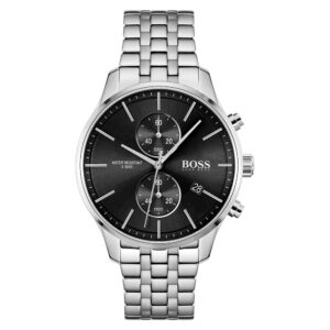 Hugo Boss 1513869, men's watch with black dial and stainless steel strap