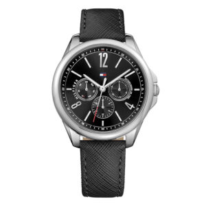 Tommy Hilfiger 1781822, women's watch, with black dial and black leather strap
