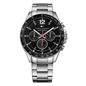 Tommy Hilfiger 1791104, men's watch with black dial and stainless steel strap