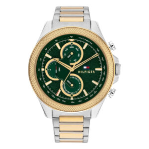 Tommy Hilfiger 1792079, men's watch with green dial and stainless steel strap