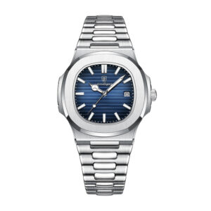 Poedagar 46131, men's watch with blue dial and stainless steel strap