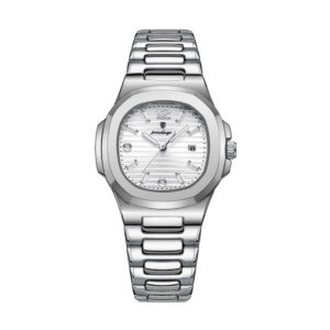 Poedagar 47081, women's watch with white dial and stainless steel strap