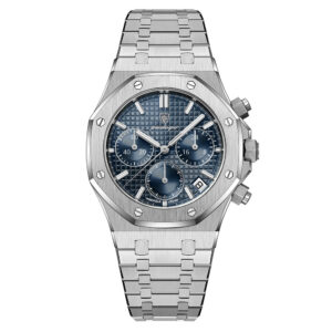 Poedagar 49265, men's watch with blue dial and stainless steel strap