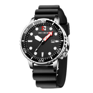 Ben Nevis BN3010G-Black, men's watch with black dial and silicone strap