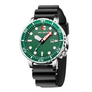 Ben Nevis BN3010G-BlackGreen, men's watch with green dial and silicone strap
