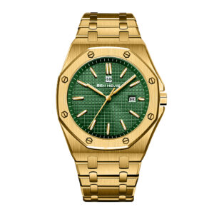 Ben Nevis BN3018G-GoldGreen, men's watch with green dial and stainless steel strap