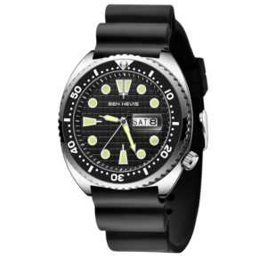 Ben Nevis BN3030GS-AllBlack, men's watch with black dial and silicone strap
