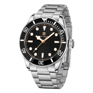 Ben Nevis BN3032G-SilverBlack, men's watch with black dial and stainless steel strap