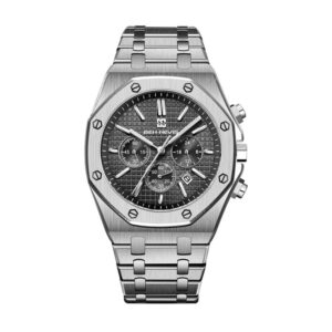 Ben Nevis BN6037G-SilverBlack, men's watch with black dial and stainless steel strap