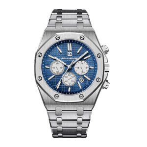 Ben Nevis BN6037G-SilverWhite, men's watch with blue dial and stainless steel strap