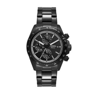 Fossil BQ2875, men's watch with black dial and stainless steel strap