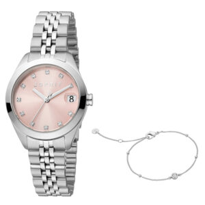 Esprit ES1L295M0215-SET, women's watch, pink dial and stainless steel strap and bracelet