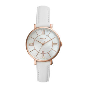 Fossil ES4579, women's watch with pearl dial and leather strap