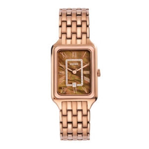 Fossil ES5323, women's watch with square dial and stainless steel strap