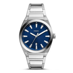 Fossil FS5822, men's watch with blue dial and stainless steel strap